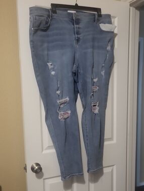 Lane Bryant Light Blue Distressed Skinny Jeans